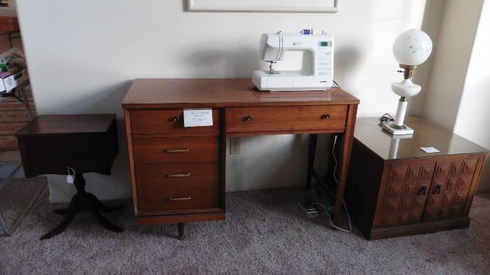Kenmore 385 computerized sewing machine. Sewing cabinet and vintage sewing stand
