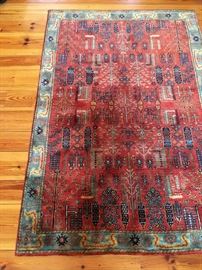 Hand Knotted Persian Gabbeh Red Area Rug, 4 x 6 