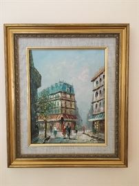 T. Carson, Signed Oil on Canvas, Cityscape
