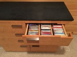 Custom Built Media Storage with Slate Top 