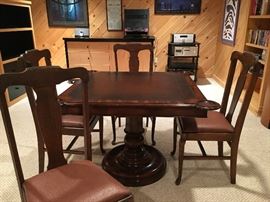 Neiman Marcus Leather Top Card Table