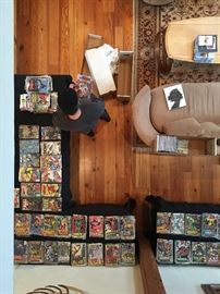 Room with a VIEW! This Comic book collection has over 1,000 titles from the Bronze and Silver age. Each stack represents a series! Please take note: you WILL NOT be able to handle or view the collection, due to our client's wish to preserve the condition, please read below for details on how to submit an offer. 