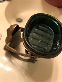 Frog Brass Soap Dish