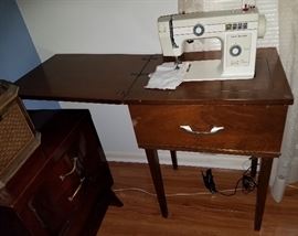 Sewing machine in case