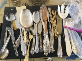 Assortment of sterling, silver plate, etc items