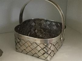 Gorgeous Cartier large sterling silver woven basket