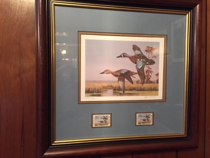 Framed 1989 Louisiana  Duck stamp -- David Noll GCCA 9/12