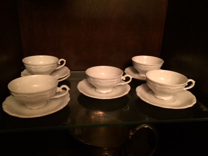 set of 5 Bavarian demi-tasse/teacups