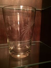 Etched glass wine bucket