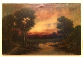 Large tonalist oil on canvas signed: "J. S. Proctor".