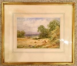 Henry Stannard, listed English artist, watercolor, Ca: 1900.