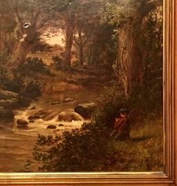 Detail of Fisherman oil on canvas.