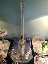 Large collection of cut glass and cut-to-clear crystal. 