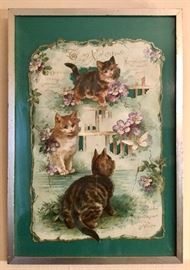 Large Victorian cat valentine.