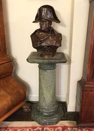Renzo Colombo, (1856-1885) bronze bust of Napoleon  shown on granite pedestal.