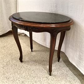 Marble top table.