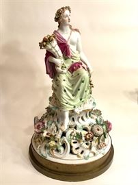 Very large Meissen figure on base. Probably a lid for a huge Palace size porcelain urn. 