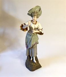 Royal Dux tall porcelain figure.