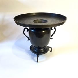 Japanese Bronze Usubata Ikebana Vase.