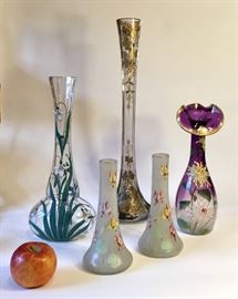 Nice collection of Continental enameled glass. 