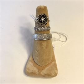 Nice group of 14k gold and diamond rings.