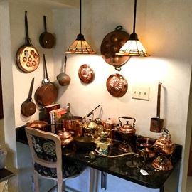 Large collection of vintage copper and brass.