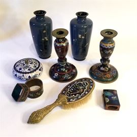 Part of a large collection of Cloisonné.