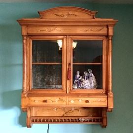 Handpainted European Cottage Furniture hanging cupboard.