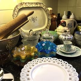 Large assortment of kitchenware and china.