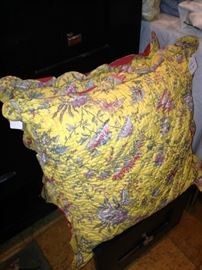 One of several decorative pillows