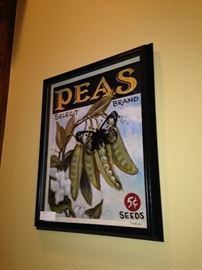 One of several vegetable framed art selections