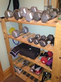Weights and storage shelf