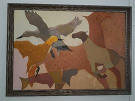 Original, signed painting by artist Anne Embree. This large painting showcases Embree's signature style and subject matter.