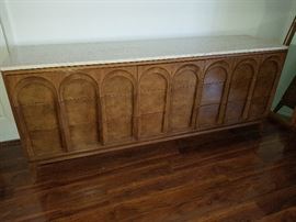 This marble-topped dresser is a vintage piece by Thomasville! (Part of a six-piece set)