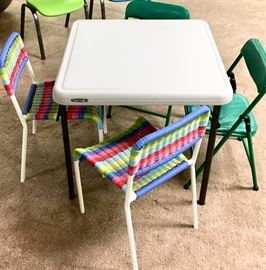 Lifetime children’s folding table 
4 childrens size chairs