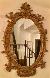 Oval gold framed french Provincial Mirror 
