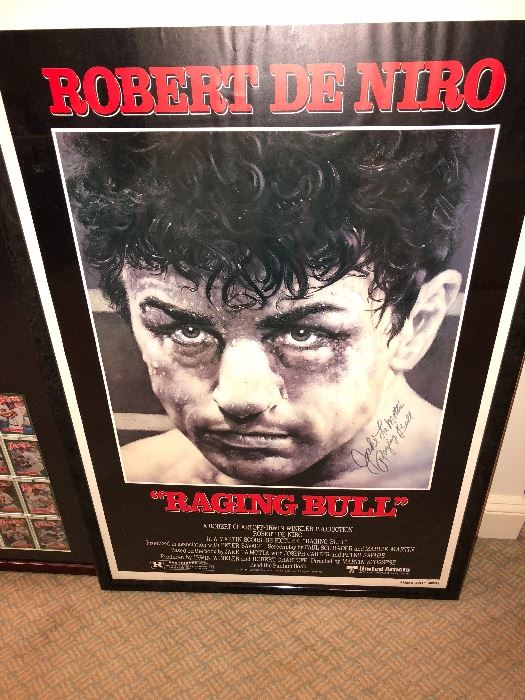 Jake La Motta signed Raging Bull Movie Poster