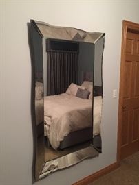 large vintage wall mirror - hang vertical or horizontal