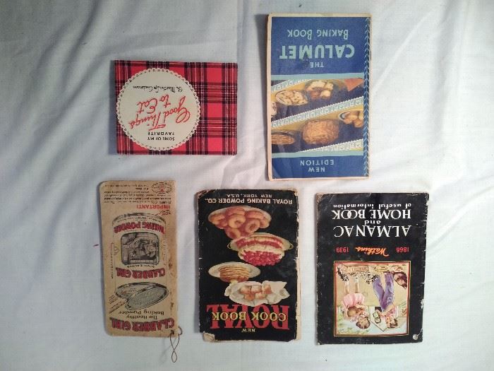  (5) Vintage Books - Cookbooks, Almanac, Notebook  http://www.ctonlineauctions.com/detail.asp?id=685597