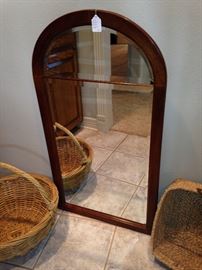 One of several mirrors; baskets