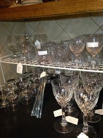 Stemware in various sizes -Goblets by St. Louis (France) -  "pineapple cut"