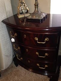 One of two 3-drawer  nightstands