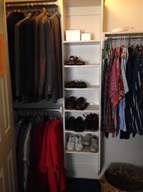 Men's suits, shirts, and shoes