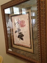Framed rose picture