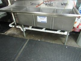 Advance Tabco Stainless Steel Sink with 3 Bays