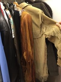 91. Scully Fringed Light Tan Suede Coat