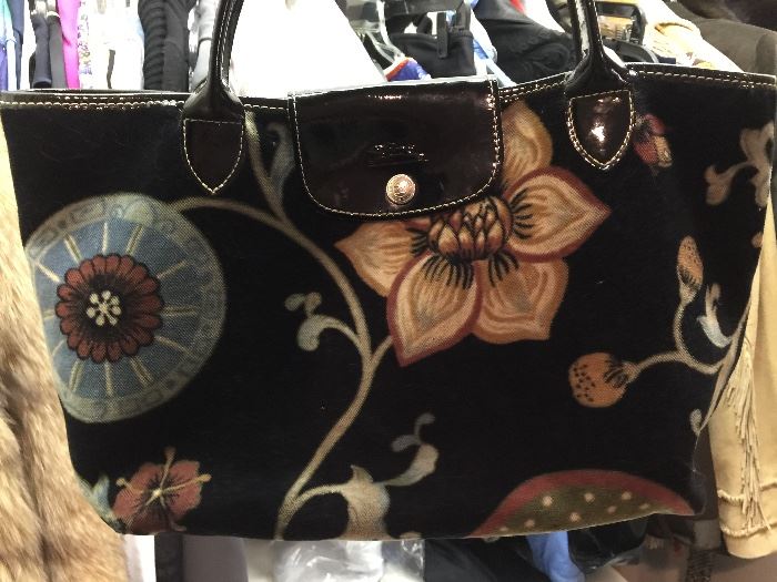 92. Longchamp le Pliage Flowered Tote Handbag