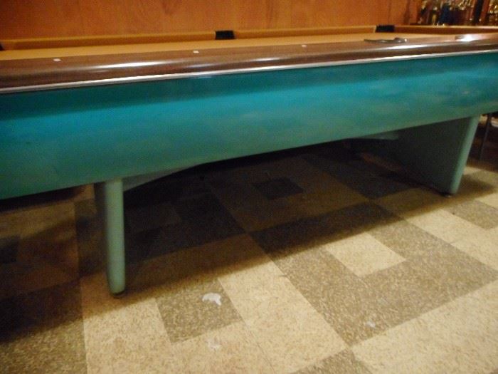 Sleek Turquoise Metal Base Pool Table