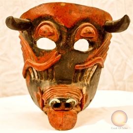 Mexican Folk Art Carved Mask – Pig Devil