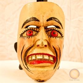 Mexican Folk Art Carved Mask – European Man